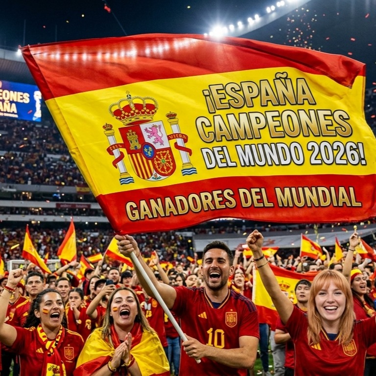 La gesta merece la excepción: ¡VIVA ESPAÑA! ¡Sigamos luciendo nuestra bandera y nuestros colores, por favor! ❤️🥇🤩 Enhorabuena a este magnífico equipo y a todos los españoles ❤️🥂 
.
#españacampeonadelmundo #vivaespaña #saludostrump #mundial2026 #noaljuegosucio #banderaespañola #escritopormarga #IA