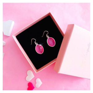 Pendientes piedra color rosa