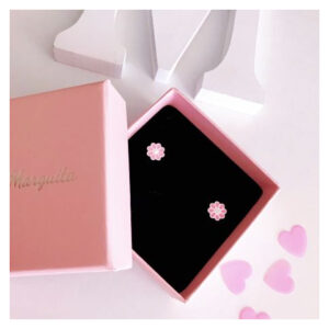 Pendientes flor rosa
