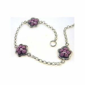 Pulsera flor rosa murano