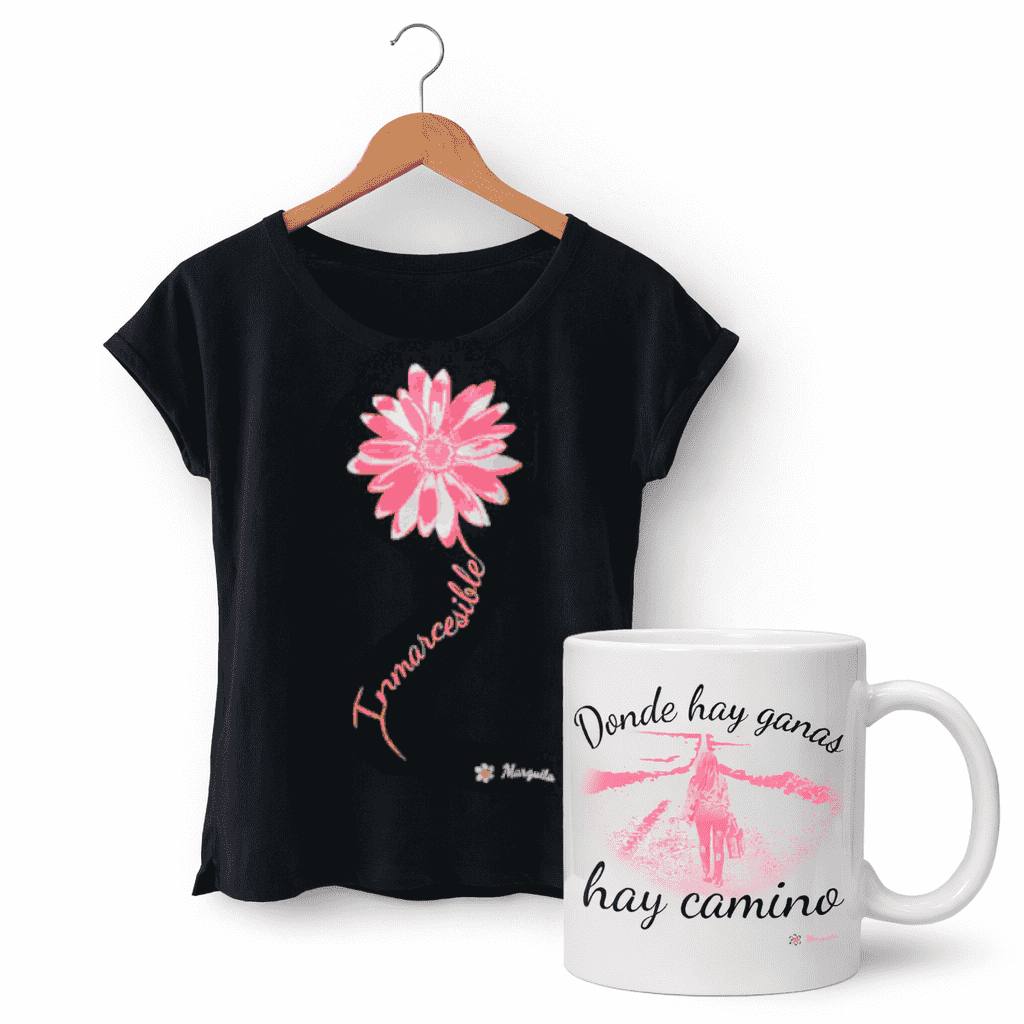 Camiseta "INMARCESIBLE". Color Negro + ¡Taza de regalo!
