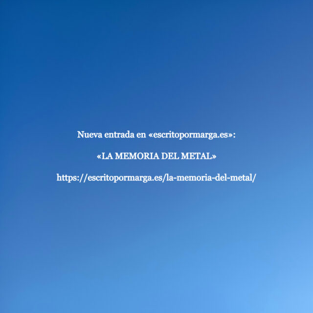 Hoy, un microrrelato muy especial 🌼
.
https://escritopormarga.es/la-memoria-del-metal/
.
#microrrelatos #años60 #obtetricia #partos #prácticas #medicina #hospitales #escritopormarga